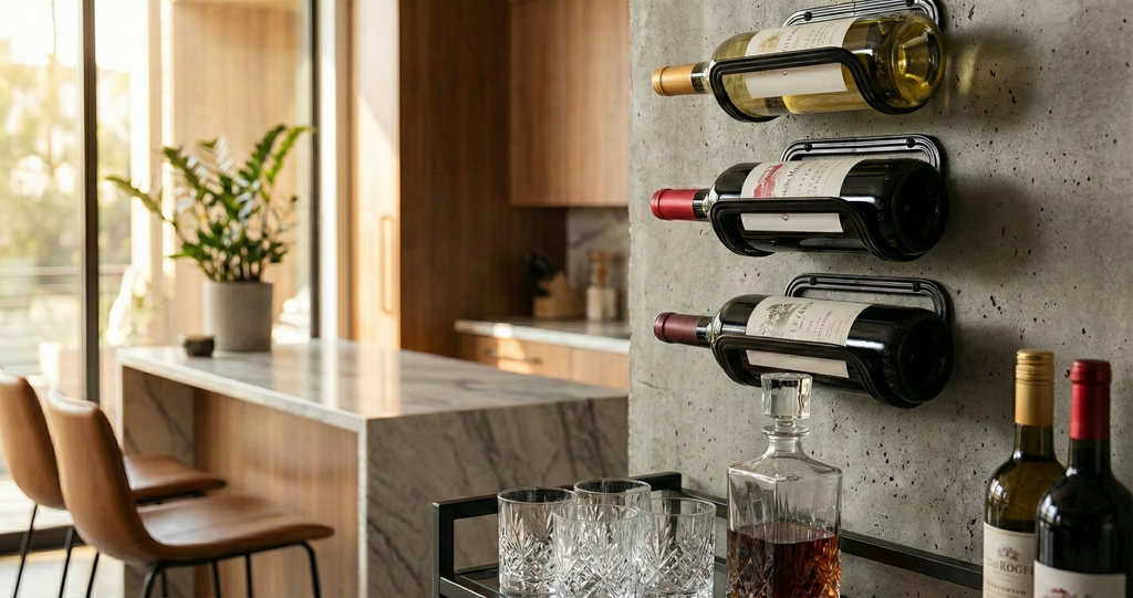 Wall Mounted Wine Rack, Set of 3, (Mounting Hardware Included)