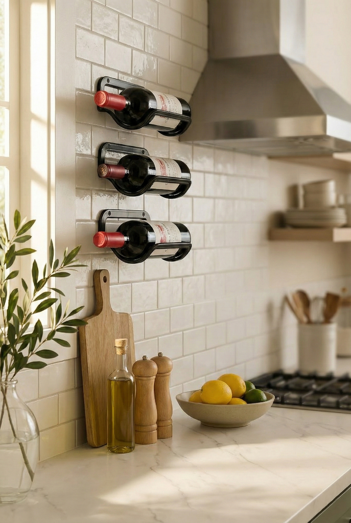 Wall Mounted Wine Rack, Set of 3, (Mounting Hardware Included)