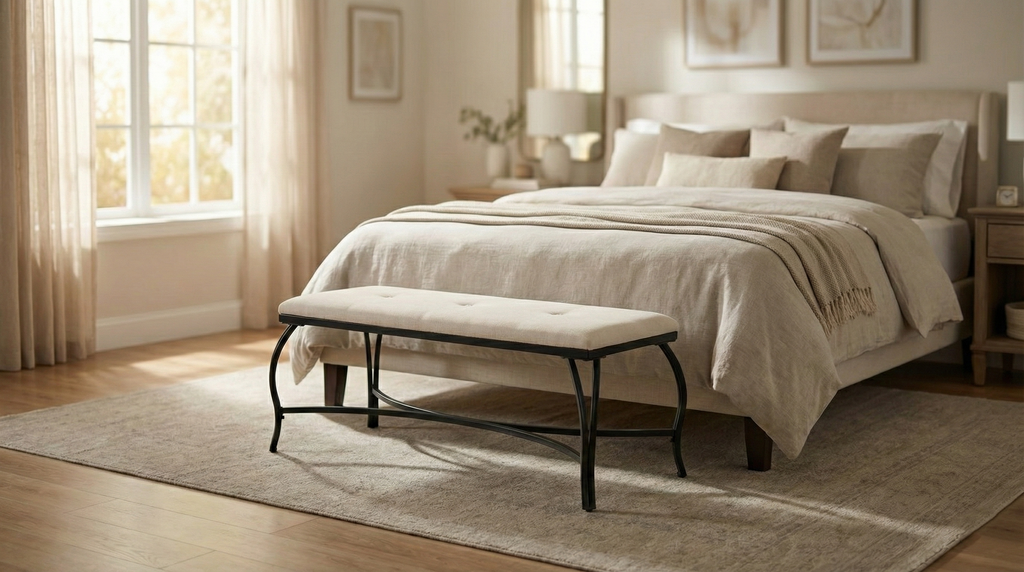 Vienna Upholstered Bench - Entryway & Vanity Seating