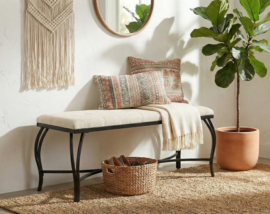 Vienna Upholstered Bench - Entryway & Vanity Seating