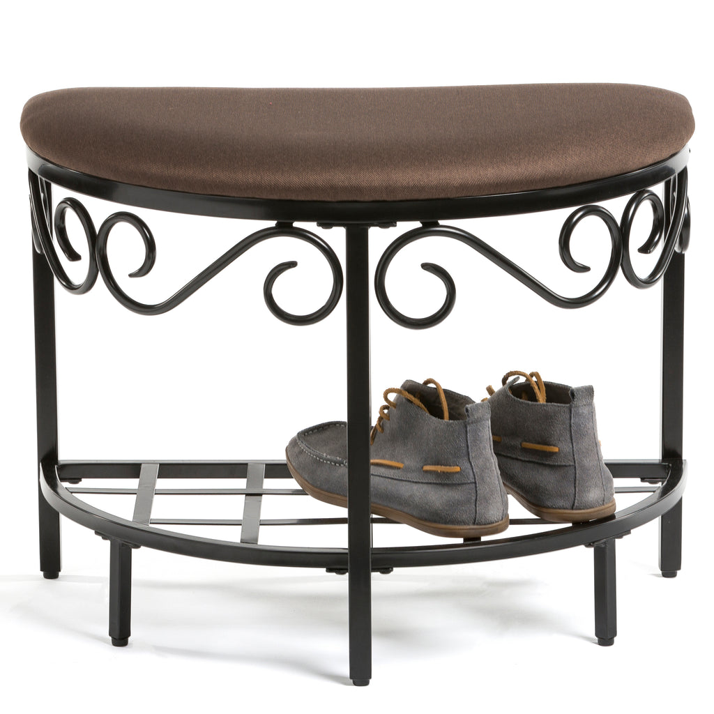 Half Moon Shoe Bench, Entryway & Vanity Seat