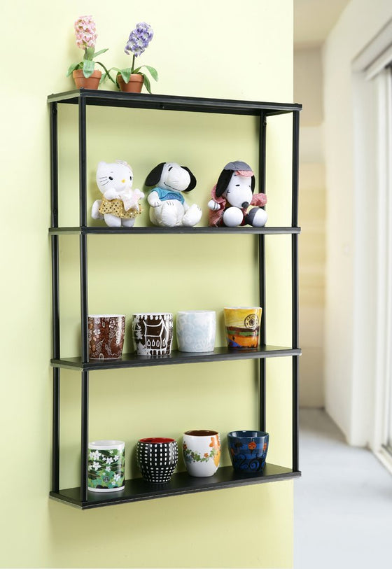 Wall-mounted Steel Shelving Unit.