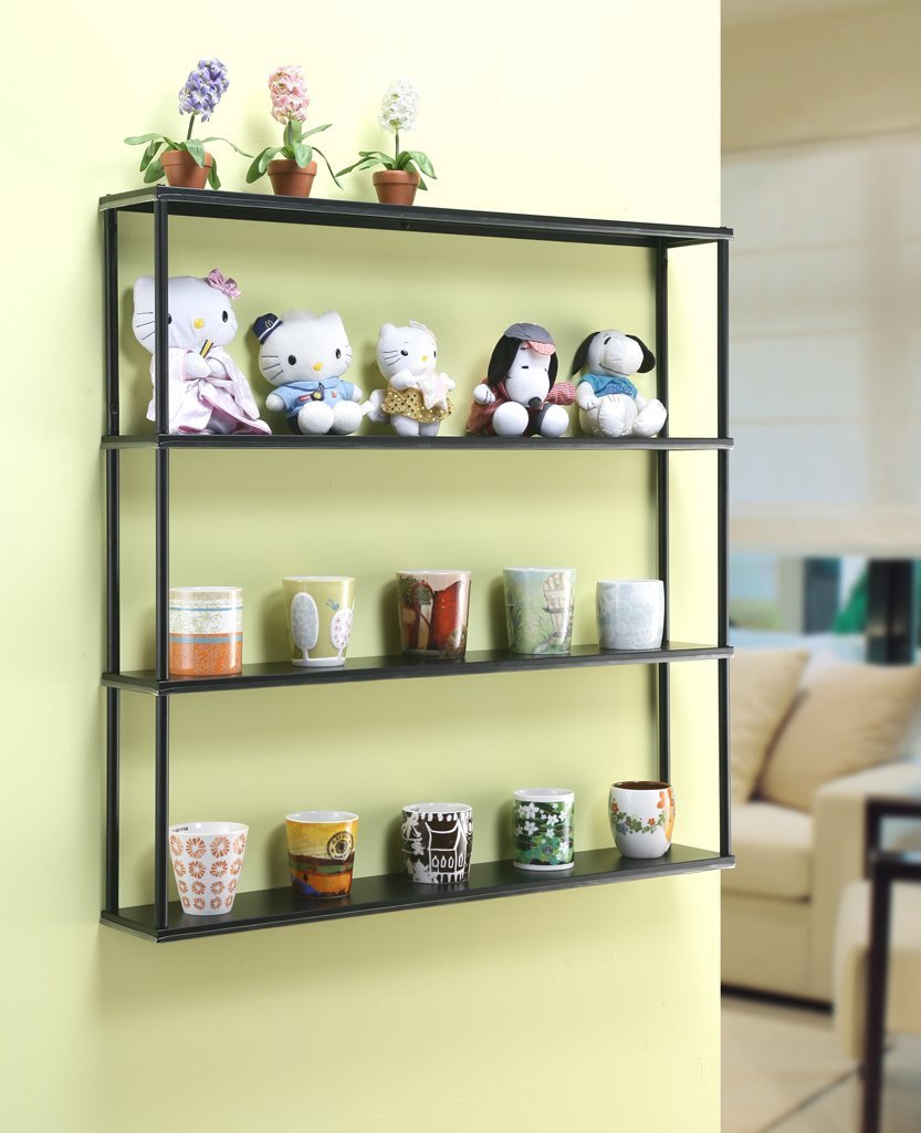 Wall-mounted Steel Shelving Unit.