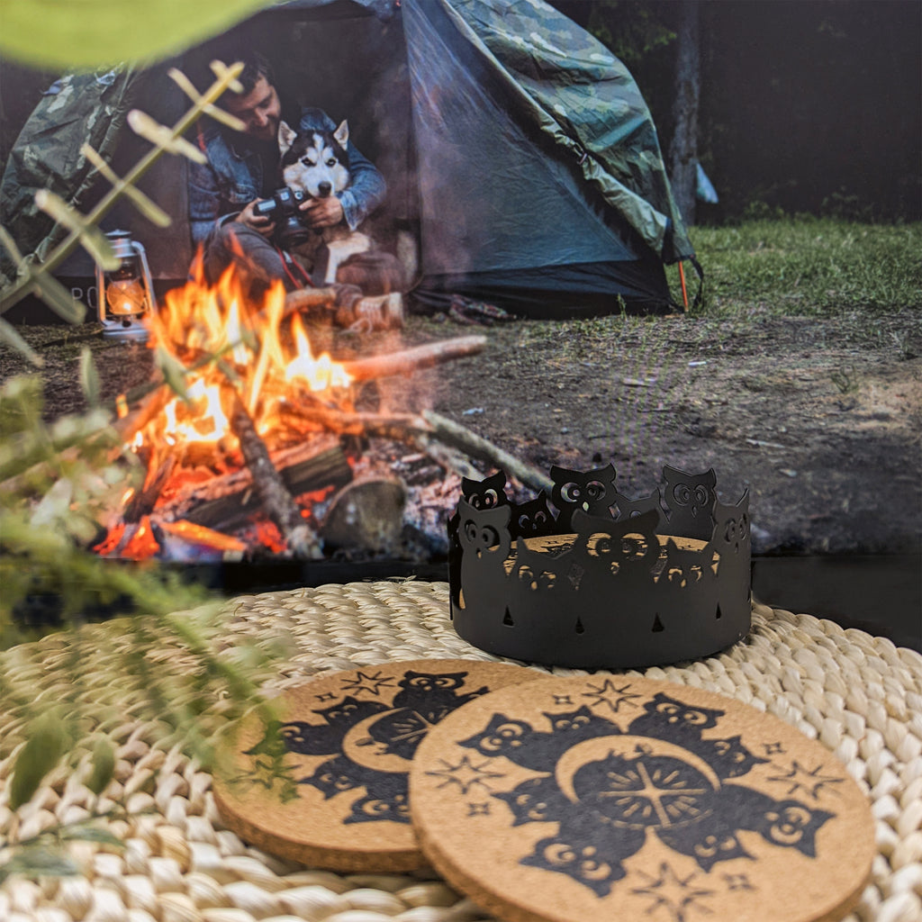 Cork Coaster Set with Holder – Set of 6 Drink Coasters