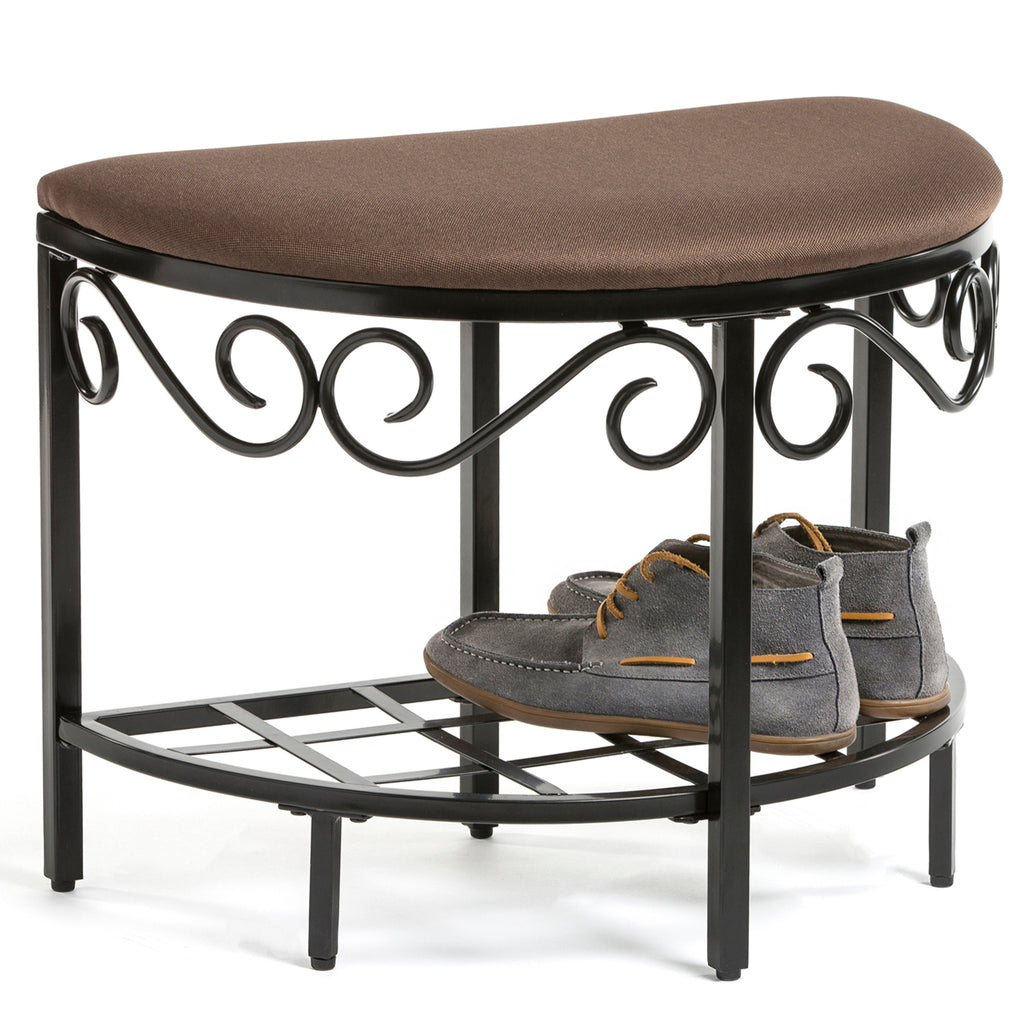 Half Moon Shoe Bench, Entryway & Vanity Seat