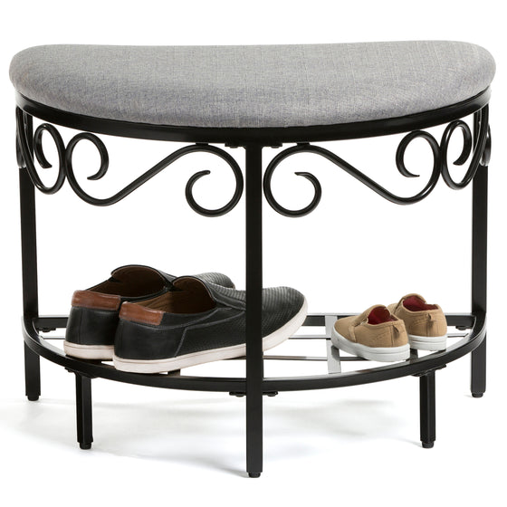 Half Moon Shoe Bench, Entryway & Vanity Seat