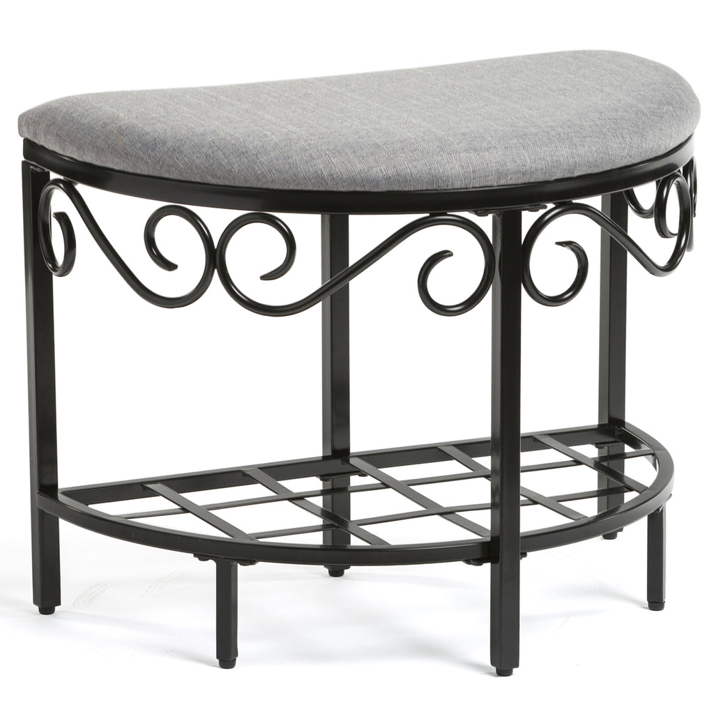 Half Moon Shoe Bench, Entryway & Vanity Seat
