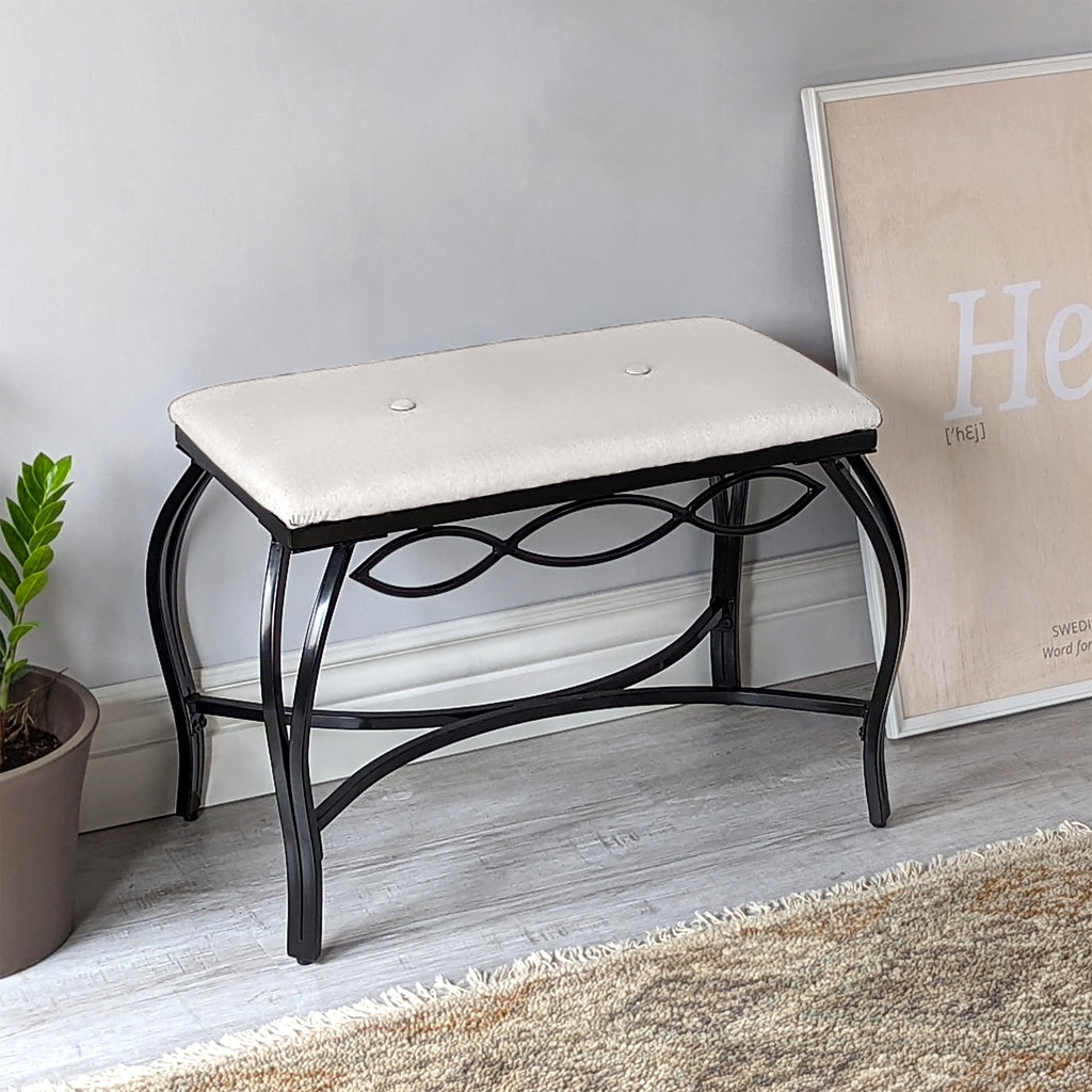 Lifestyle Image of Bristol White Shoe Bench 