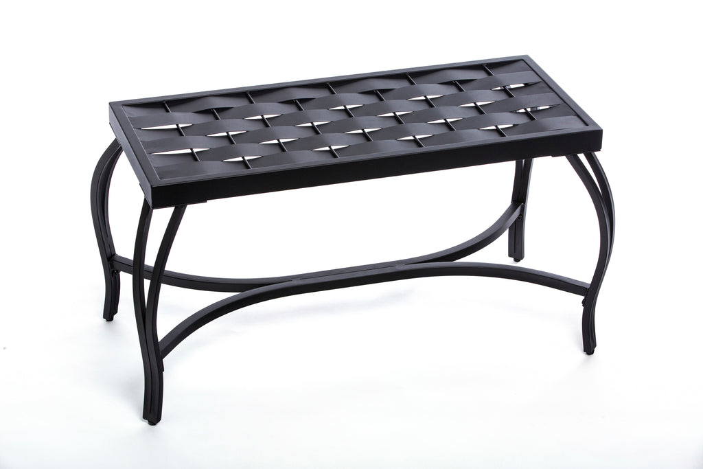 Mango Steam Outdoor Patio Bench Heavy Duty Black 