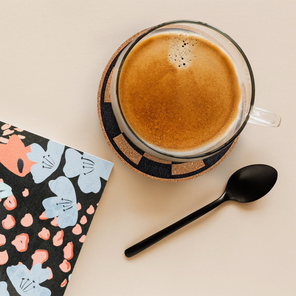 Cork Coaster Set with Holder – Set of 6 Drink Coasters