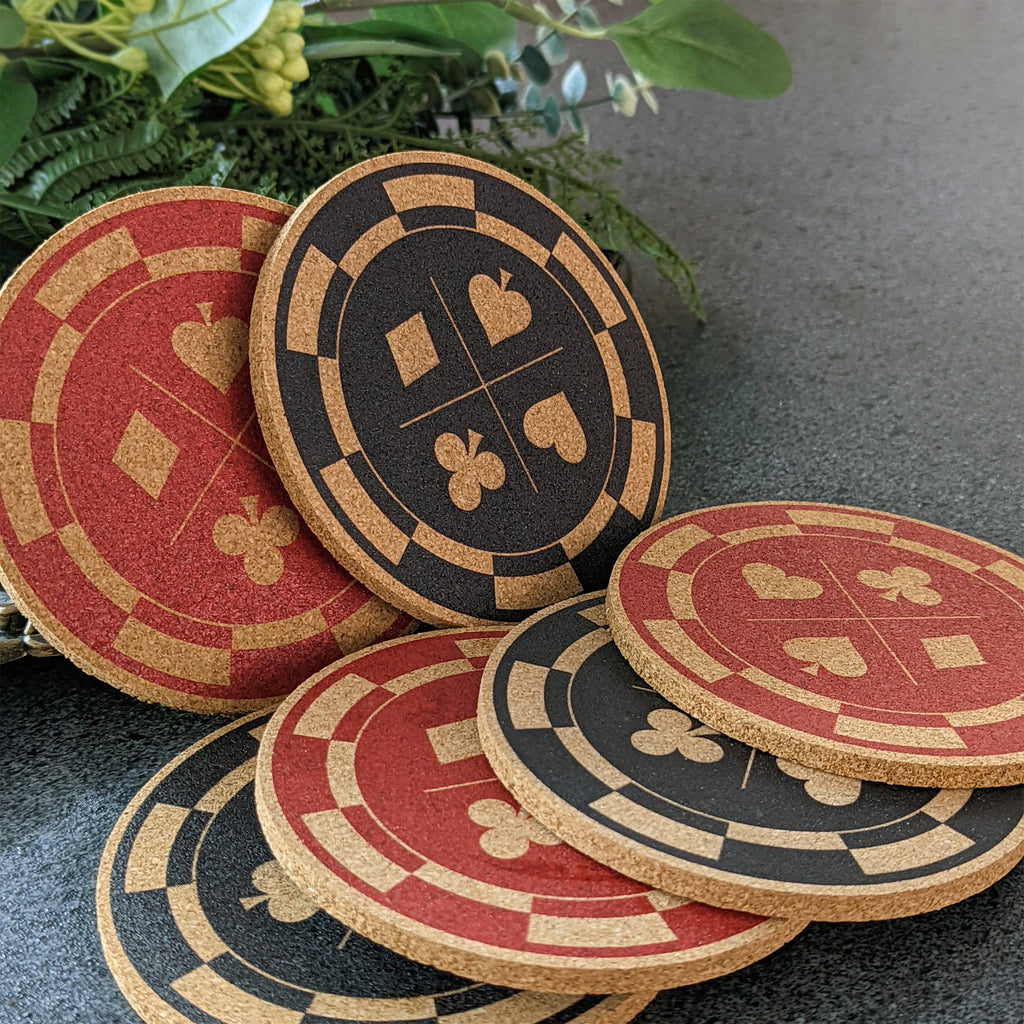 Cork Coaster Set with Holder – Set of 6 Drink Coasters