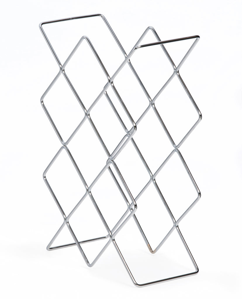 Silver 10 Bottle Wine Rack Vertical 