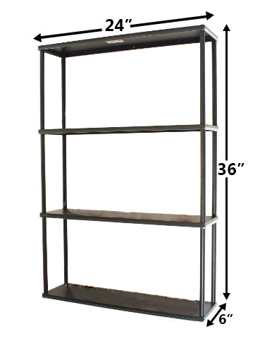 Wall-mounted Steel Shelving Unit.