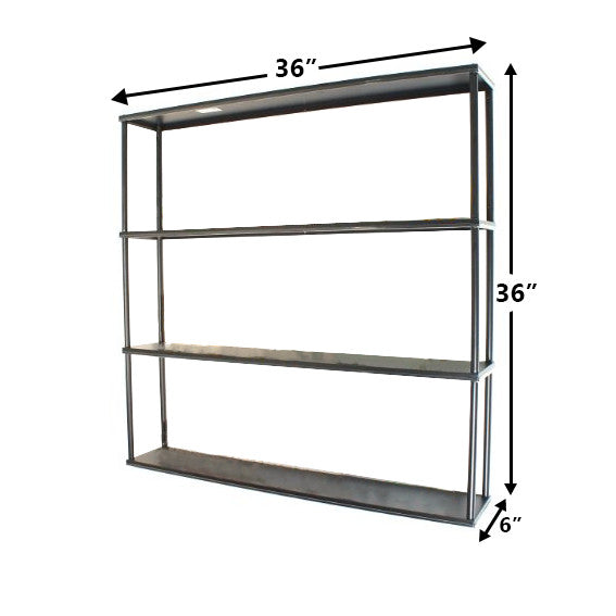 Wall-mounted Steel Shelving Unit.