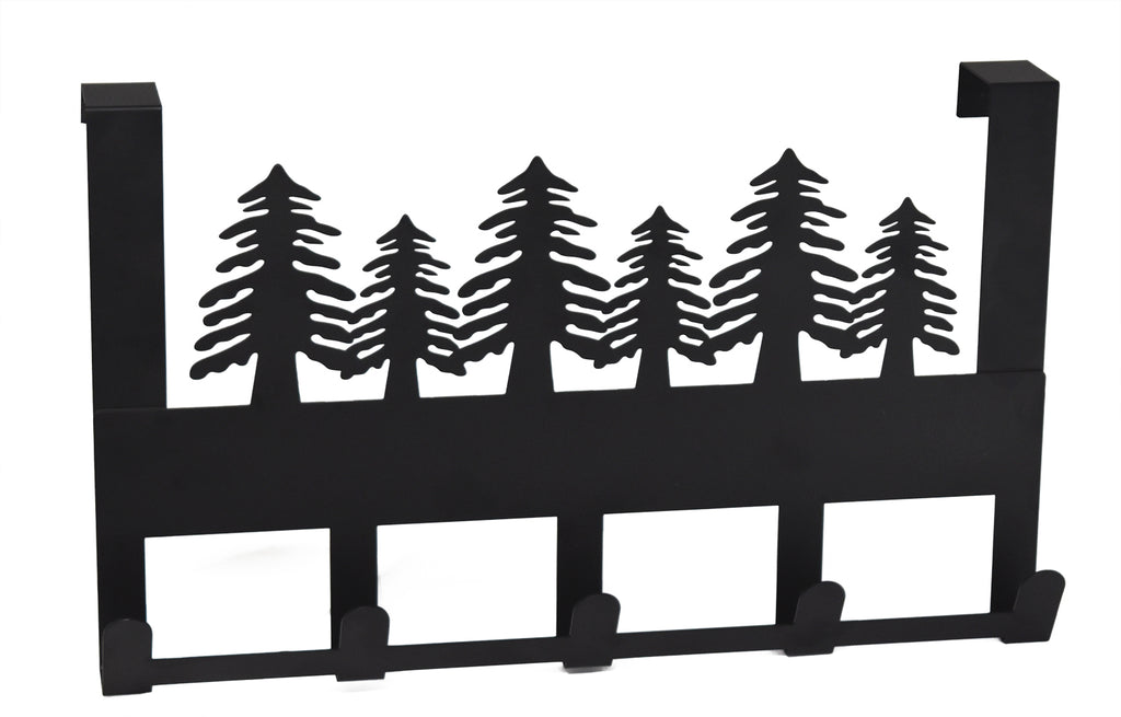 Mango Steam Metal Over-The-Door Hanger for Towels, Hats, & More (Forest, Black)